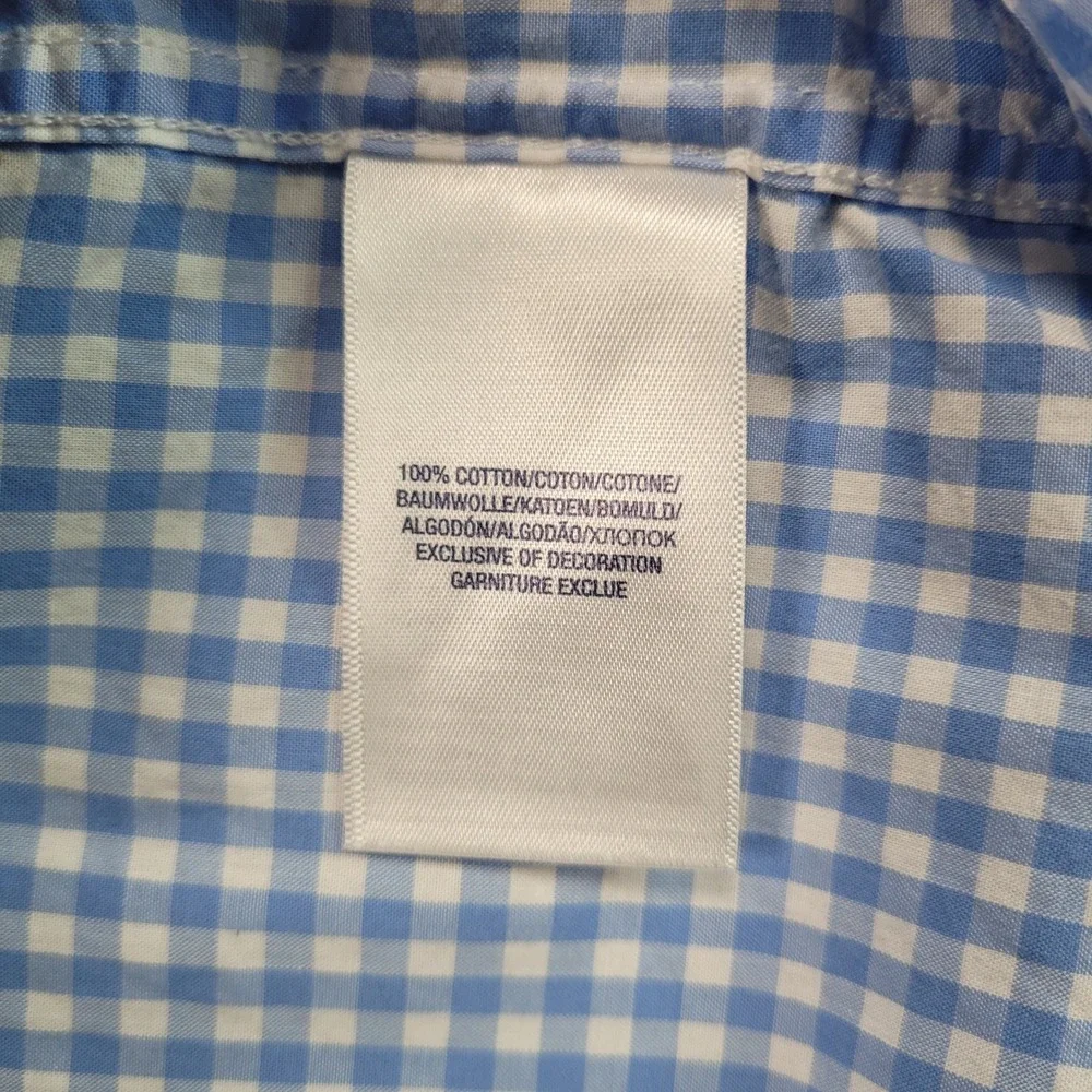 Ralph Lauren Boys Light Blue‎ Gingham Check Long Sleeve Button Down Shirt 12M